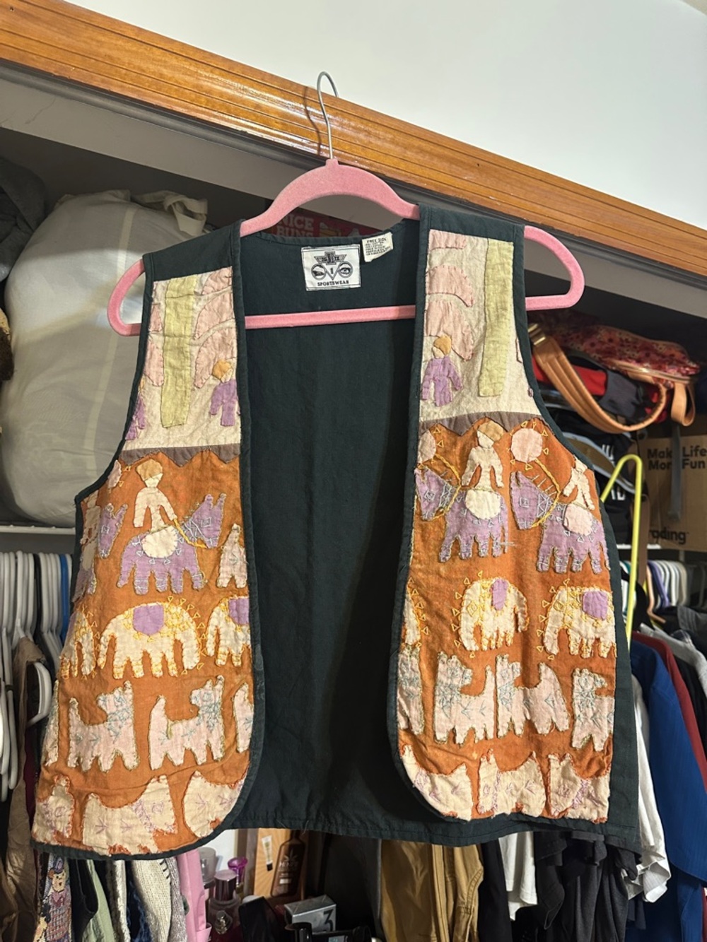 Vintage Elephant Patchwork Vest